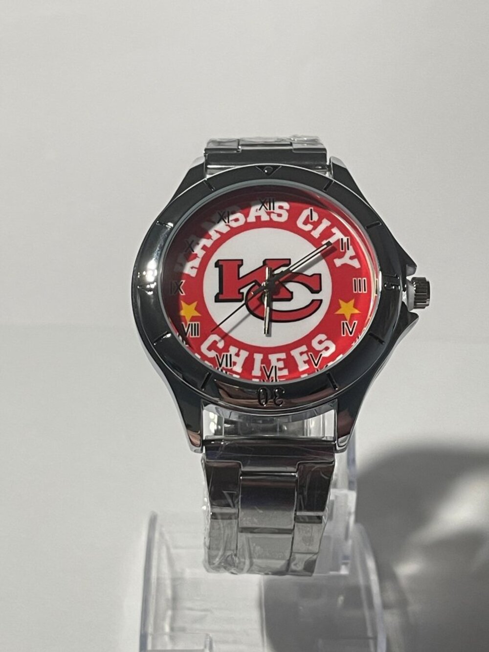 Kansas City Chiefs NFL Team Logo Men's Stainless-Steel Silver Watch NEW
